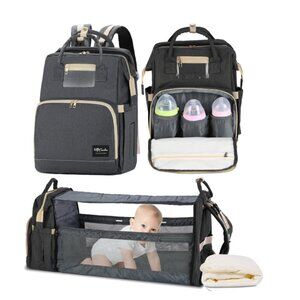 HAPPYLUOKA Baby Diaper Bag Backpack Adjustable Shoulder Straps LIKE NEW